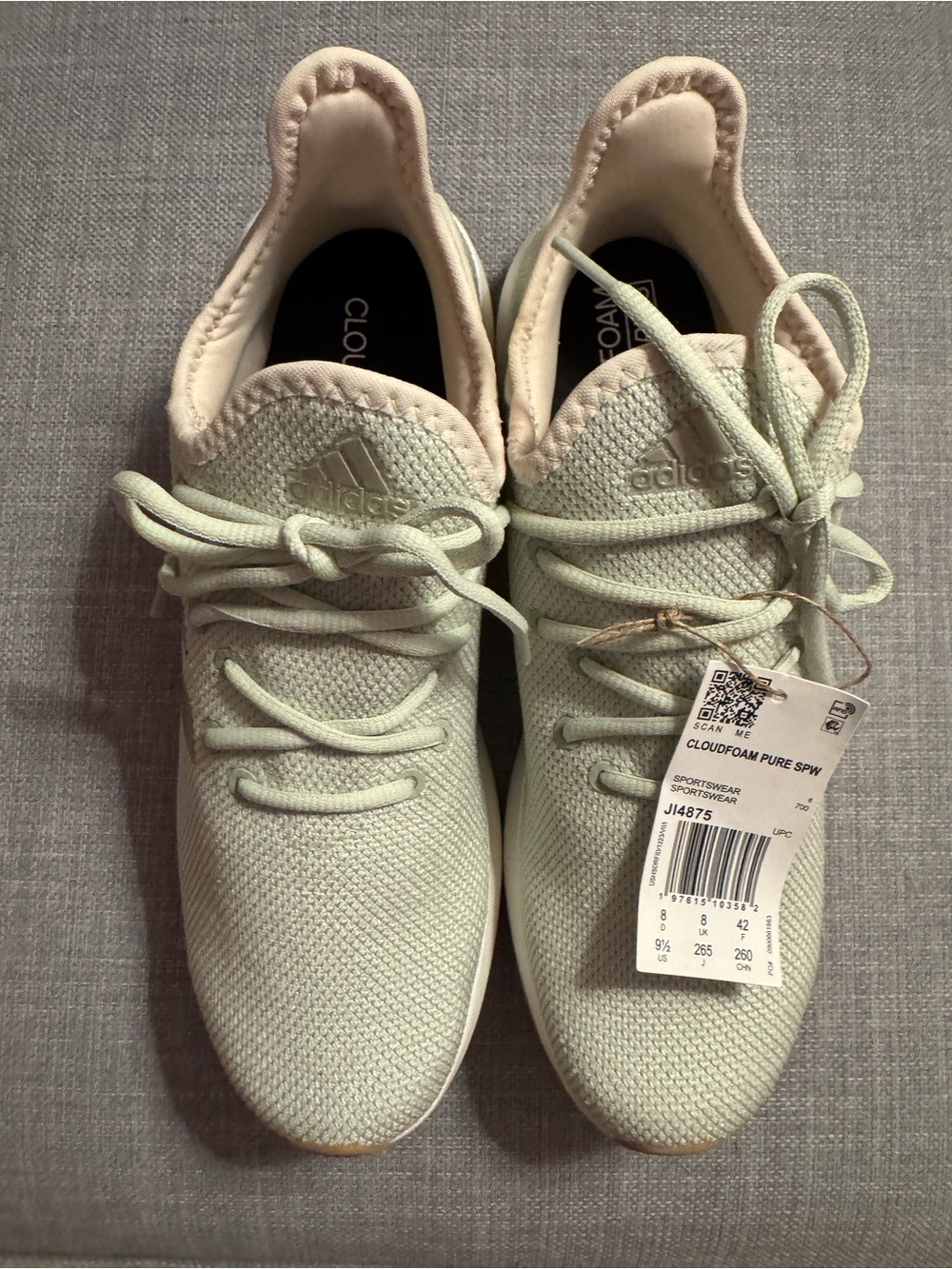 adidas Cloudfoam Knit Sneakers in Pale Mint